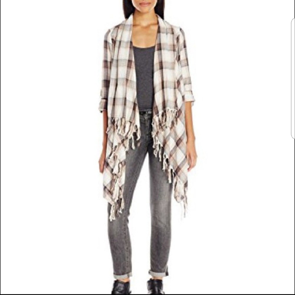 Billabong plaid cardigan wrap